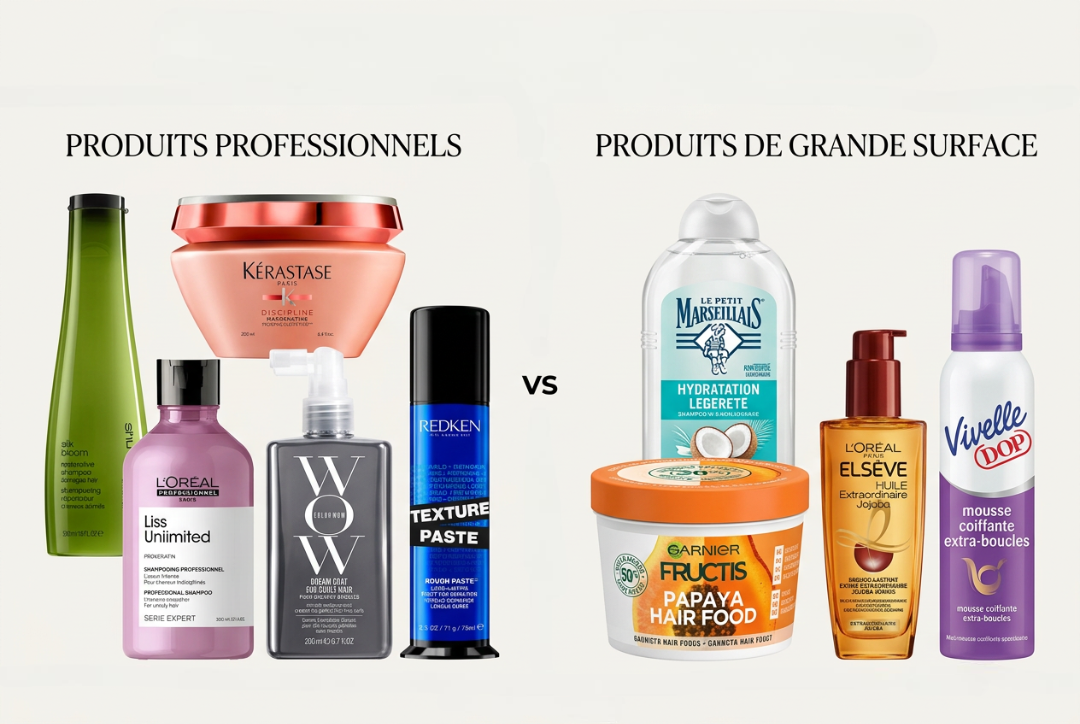 Produits capillaires professionnels vs supermarché 2026