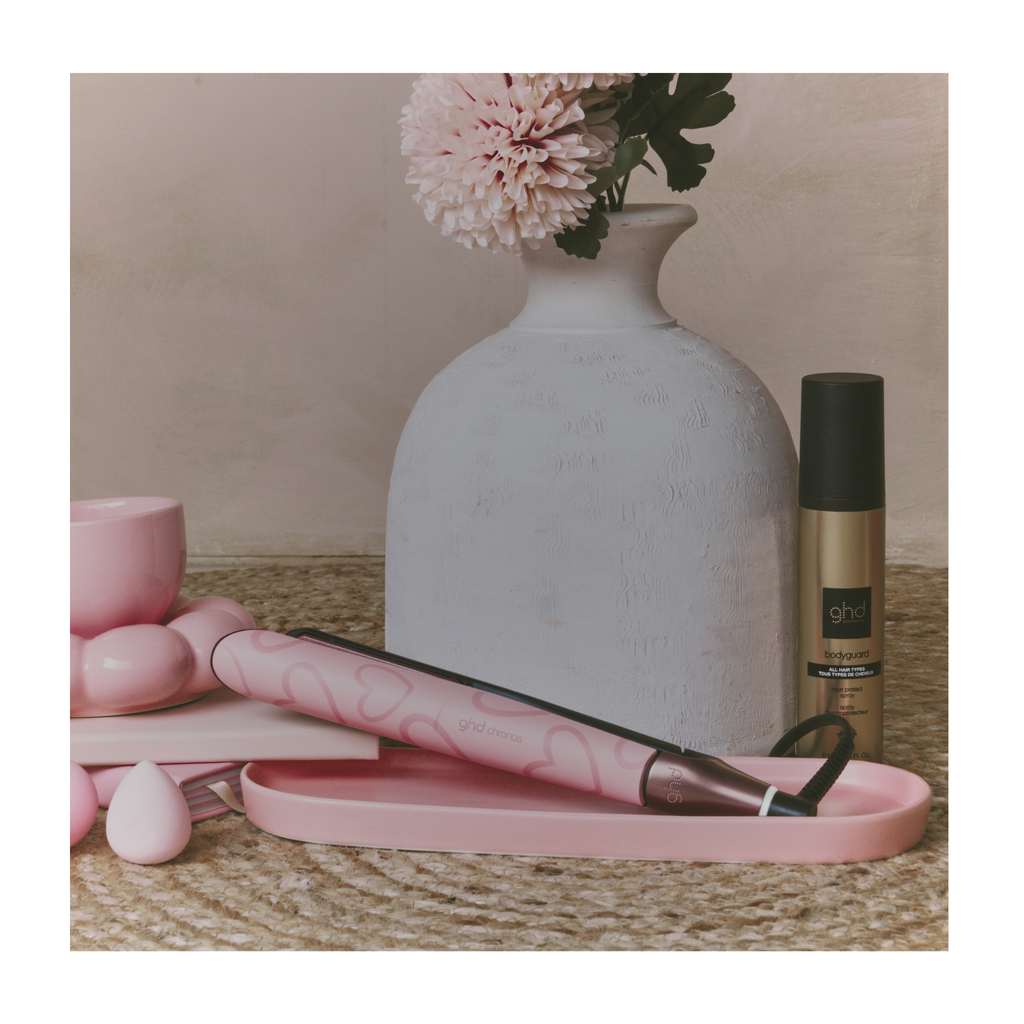 GHD - Chronos - Lisseur collection Pink - rose poudré avec cœur