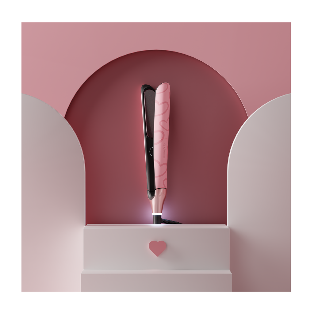 GHD - Chronos - Lisseur collection Pink - rose poudré avec cœur