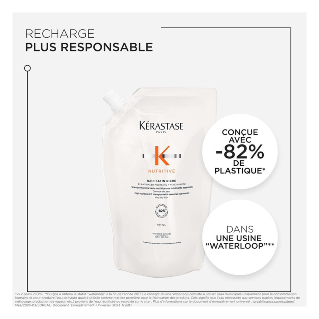 Kérastase - Bain satin riche - 500 ML - RECHARGE KERASTASE