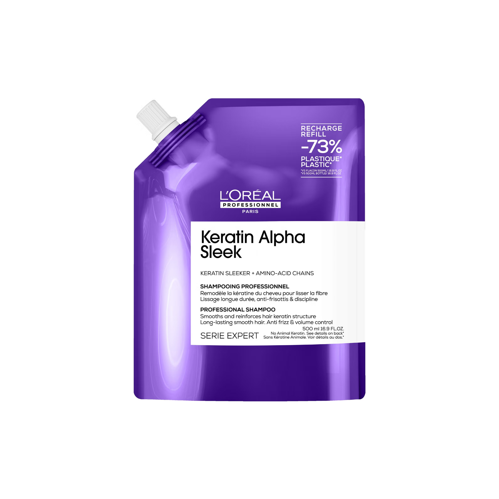 L'Oréal Professionnel - Recharge shampoing professionnel Keratin-alpha shaper + Amino-acid chains- 500 ML L'OREAL PROFESSIONNEL