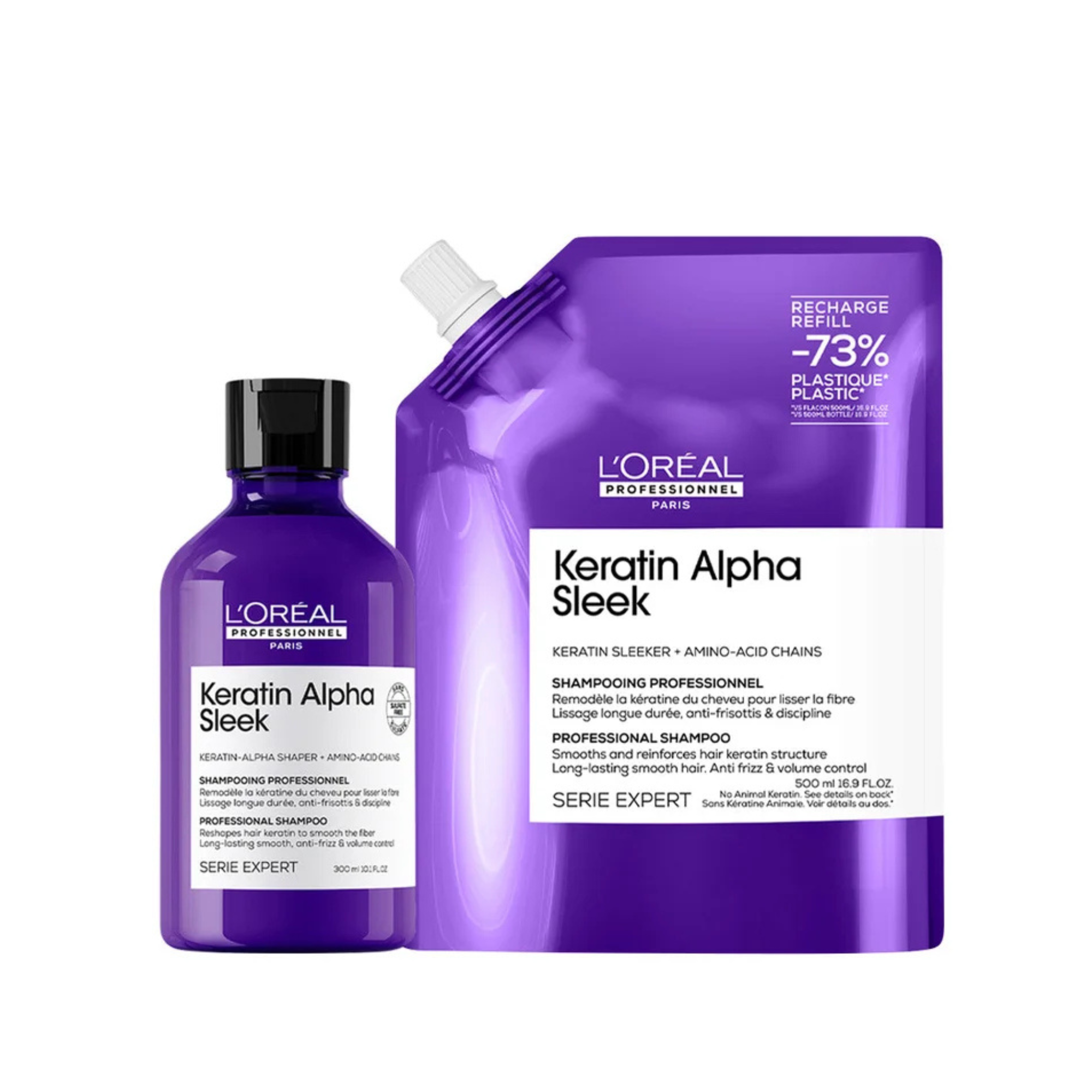 L'Oréal Professionnel - Recharge shampoing professionnel Keratin-alpha shaper + Amino-acid chains- 500 ML L'OREAL PROFESSIONNEL