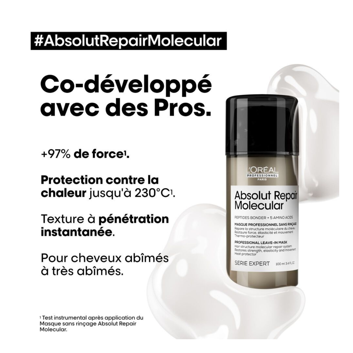 L'Oréal Professionnel - Absolut Repair Molecular - Masque sans rinçage - 100 ML L'OREAL PROFESSIONNEL