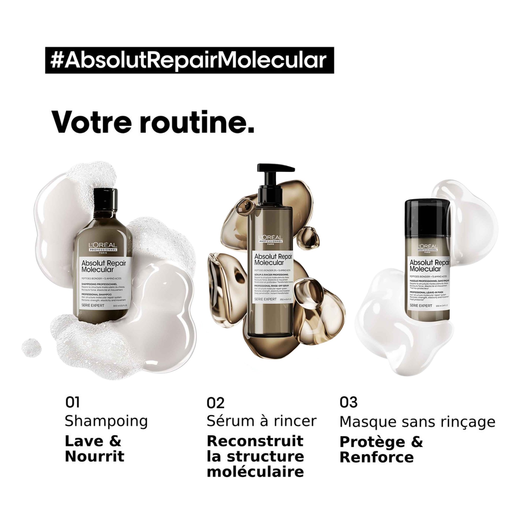 L'Oréal Professionnel - Absolut Repair Molecular - Masque sans rinçage - 100 ML L'OREAL PROFESSIONNEL