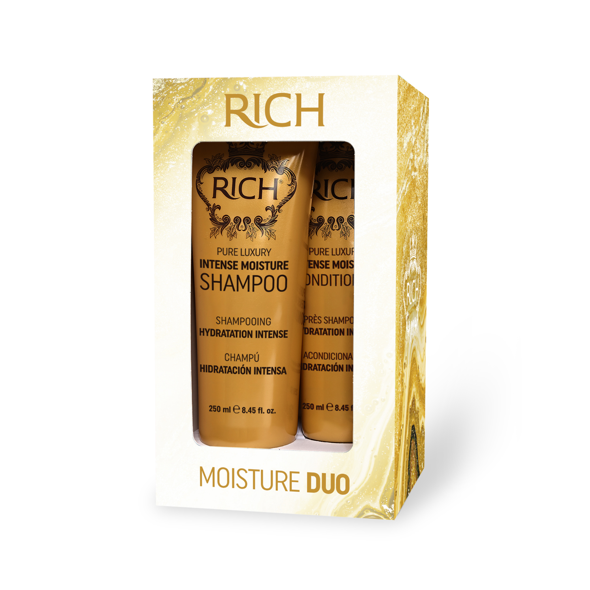 Rich Hair Care - Moisture duo- Coffret duo hydratation intense - Shampoing + Après shampoing - 2x250 ML RICH HAIR CARE