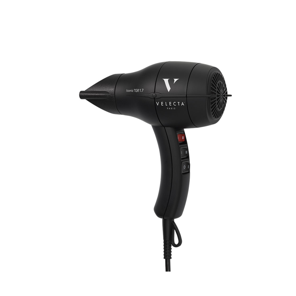 Velecta - Iconic TGR 1.7 - Coffret sèche-cheveux noir + Diffuseur