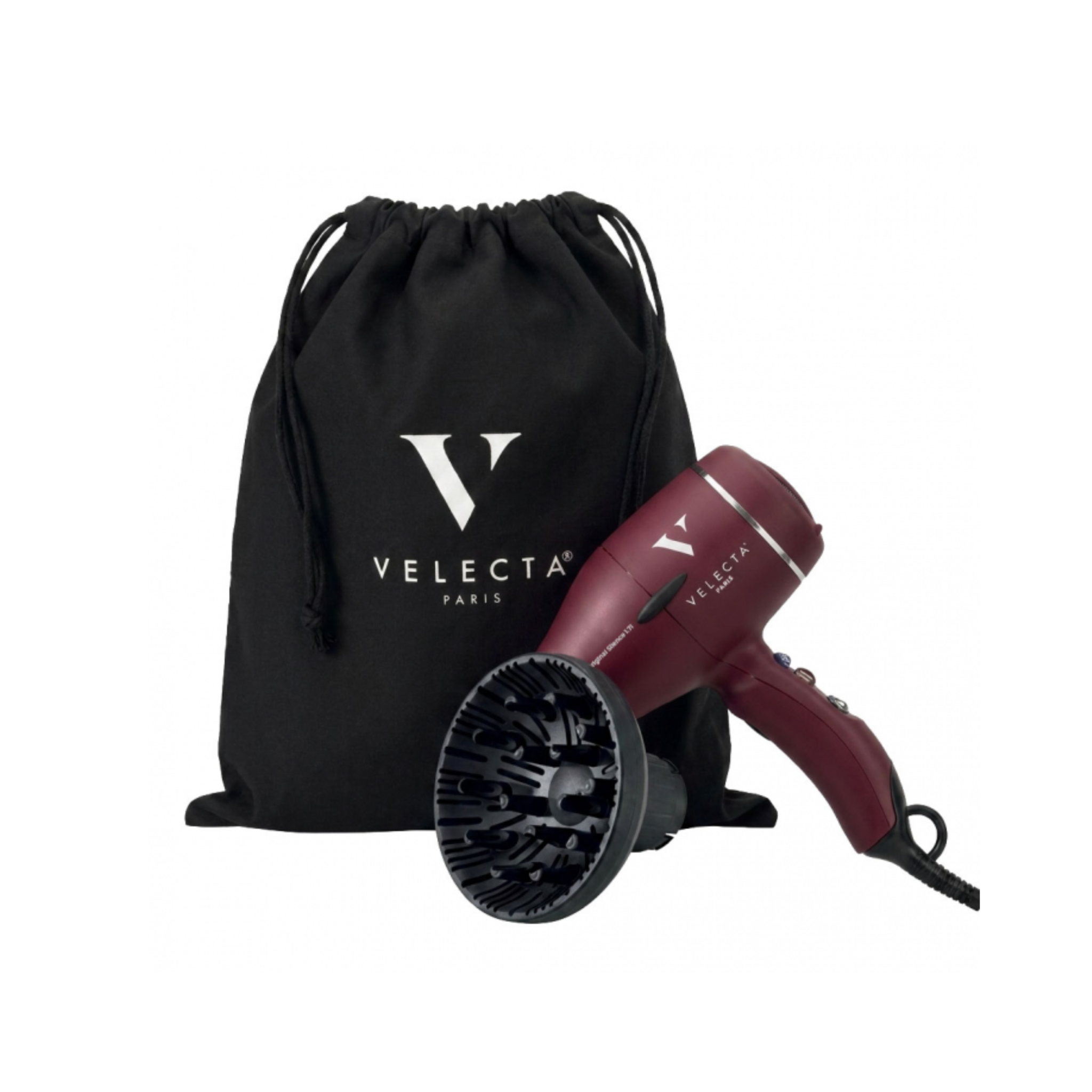 Velecta - Original Silence 1.7i - Coffret sèche-cheveux rouge rubis + Diffuseur