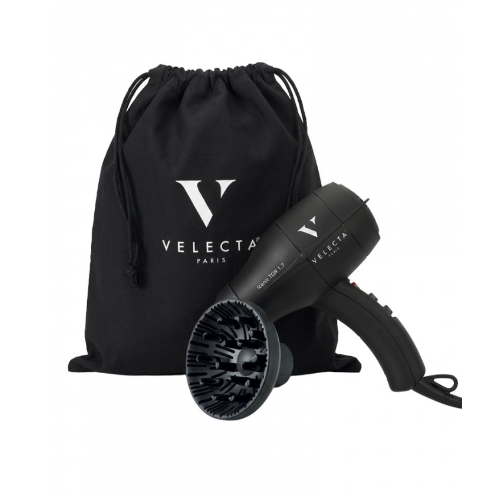 Velecta - Coffret  Sèche Cheveux - Iconic TGR 1.7 - Noir + Diffuseur