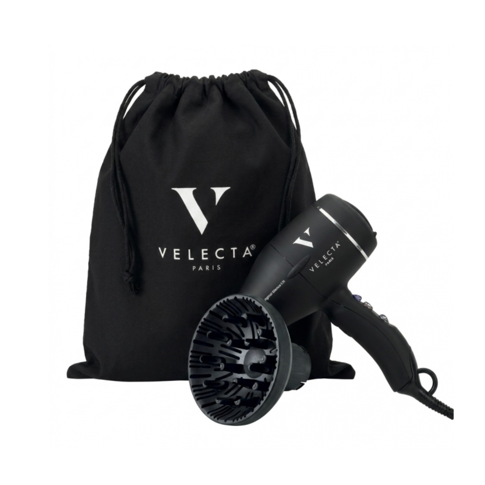 Velecta - Coffret Sèche Cheveux -  Original 1.7i - Noir Velours + Diffuseur