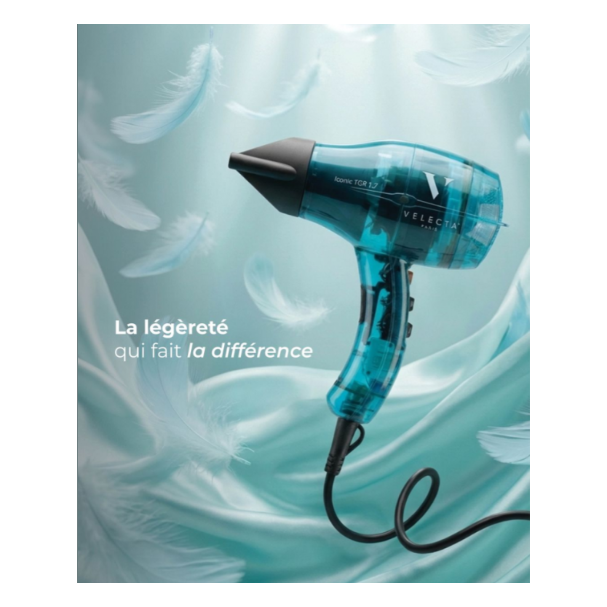 Velecta - Iconic TGR 1.7 - Sèche-cheveux transparent turquoise