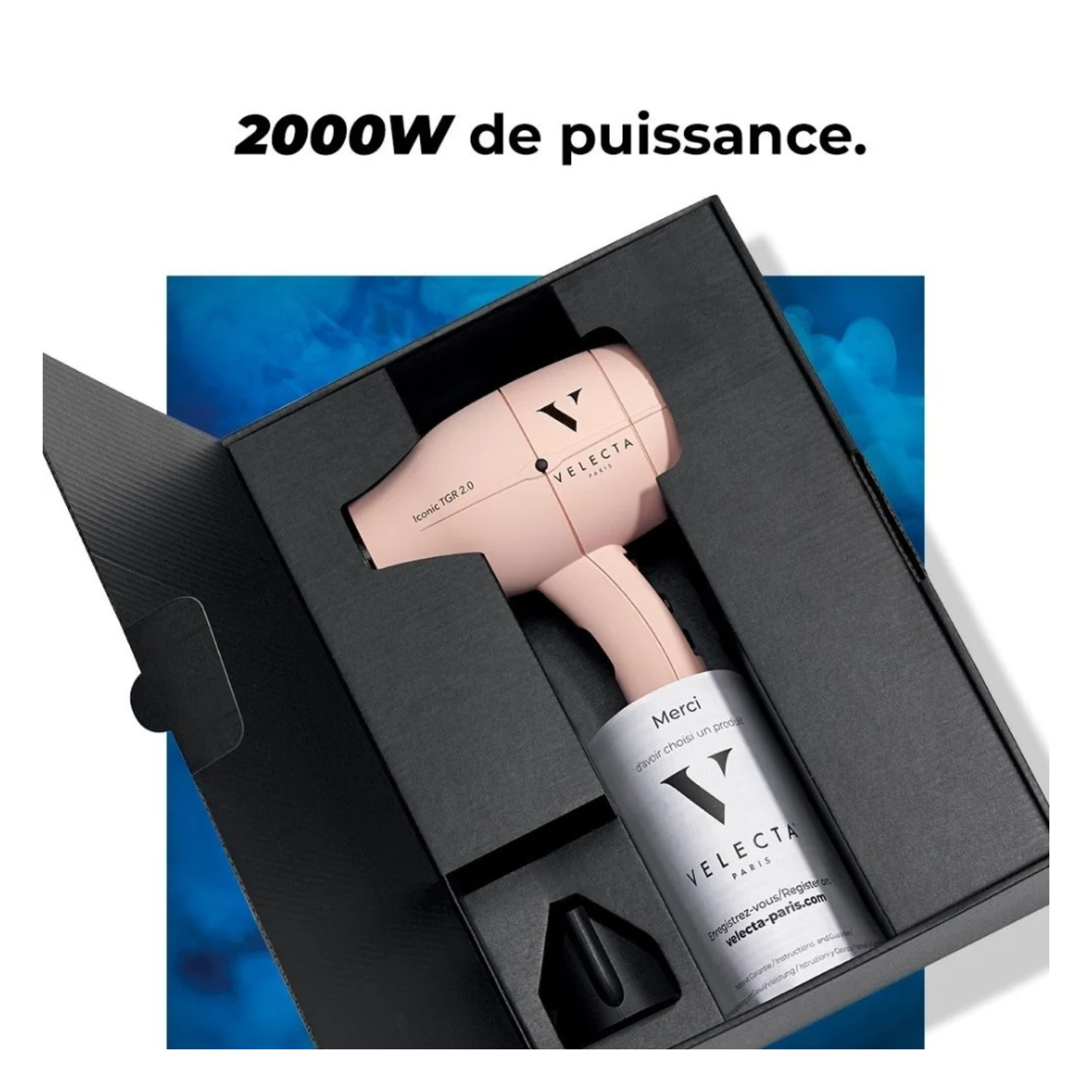 Velecta - Iconic TGR 2.0 - Sèche-cheveux rose poudré