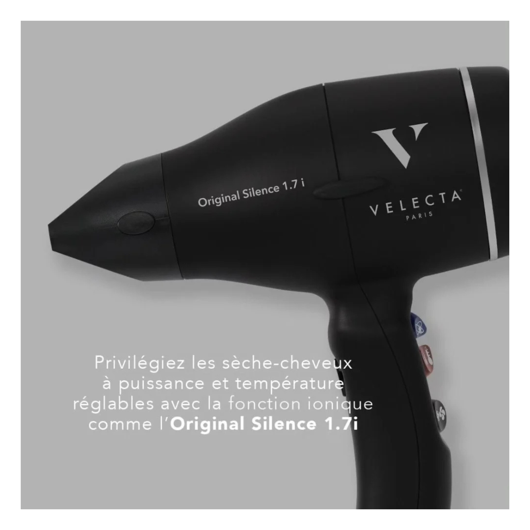 Velecta - Original Silence 1.7i - Sèche-cheveux noir velours