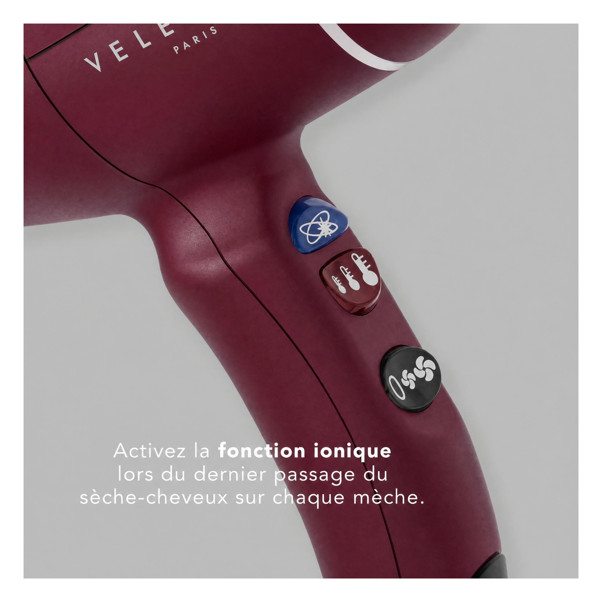 Velecta - Original Silence 1.7i - Sèche-cheveux rouge rubis