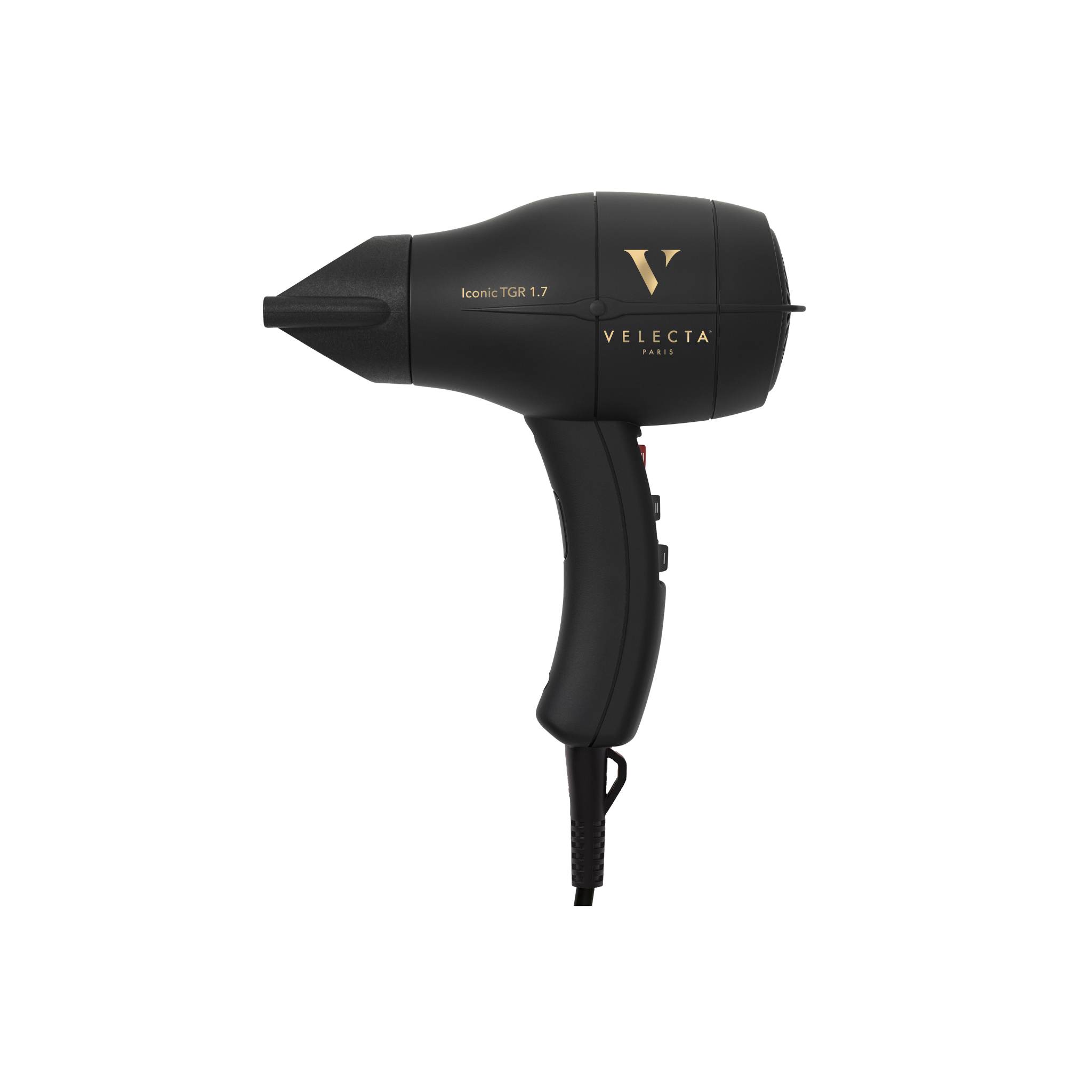 Velecta - Sèche Cheveux - Iconic TGR 1.7  - Noir Intense logoté en OR